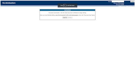 Document Editor Launcher for Handelsbanken  from Chrome web store to be run with OffiDocs Chromium online