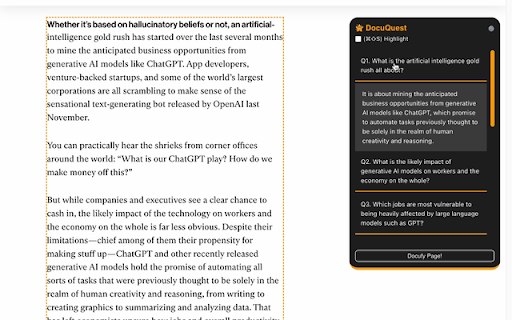 DocuQuest Active Recall Assistant  from Chrome web store to be run with OffiDocs Chromium online