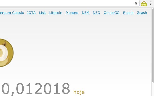 Dogecoin Hoje  from Chrome web store to be run with OffiDocs Chromium online