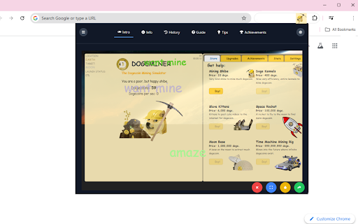 Doge Miner  from Chrome web store to be run with OffiDocs Chromium online