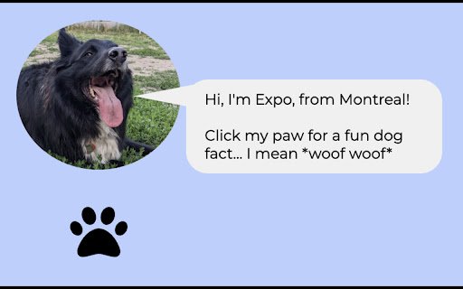 Dog Facts from Expo  from Chrome web store to be run with OffiDocs Chromium online