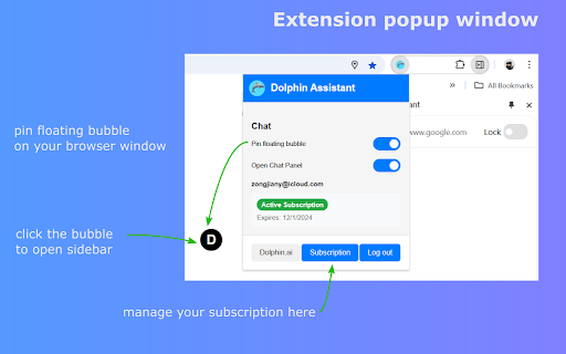 Dolphin Assistant  from Chrome web store to be run with OffiDocs Chromium online