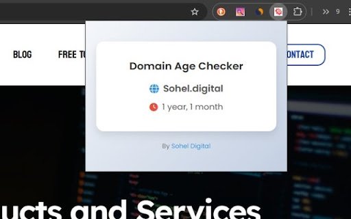 Domain Age Checker | Domain Age Lookup Tool | Domain Age Checker Tool  from Chrome web store to be run with OffiDocs Chromium online
