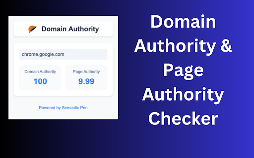 Domain Authority Checker from Chrome web store to be run with OffiDocs Chromium online Domain Authority Checker from Chrome web store to be run with OffiDocs Chromium online