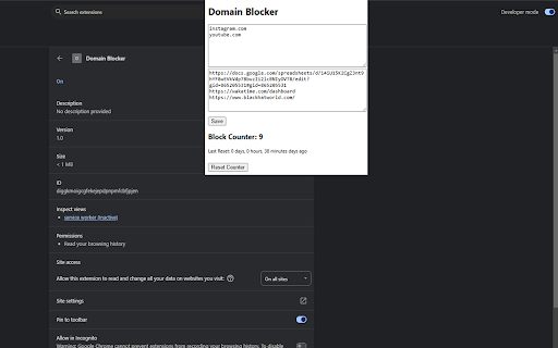 Chrome 网上商店的域名拦截器将与 OffiDocs Chromium 在线运行