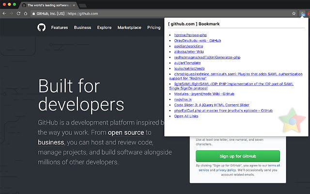 Domain Bookmark  from Chrome web store to be run with OffiDocs Chromium online