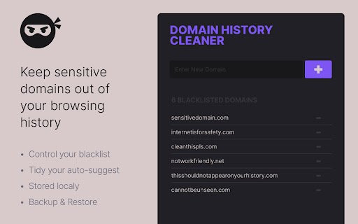Domain History Cleaner  from Chrome web store to be run with OffiDocs Chromium online