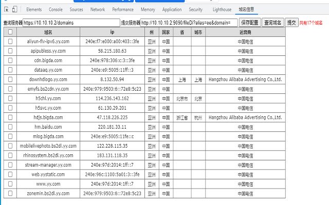 domain info devtools panels  from Chrome web store to be run with OffiDocs Chromium online