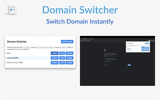 Domain Switcher  from Chrome web store to be run with OffiDocs Chromium online