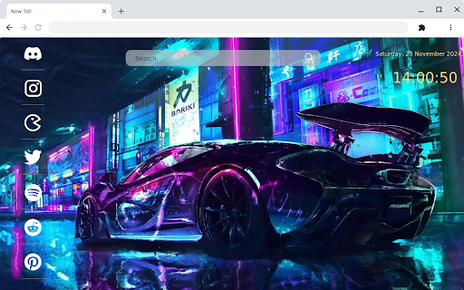 Dominate the future with McLaren Cyberpunk Neon City live wallpaper  from Chrome web store to be run with OffiDocs Chromium online