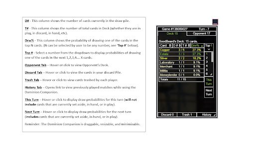 Dominion Companion  from Chrome web store to be run with OffiDocs Chromium online