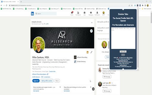 Domino Tabs: Social Profile Bulk URL Opener  from Chrome web store to be run with OffiDocs Chromium online