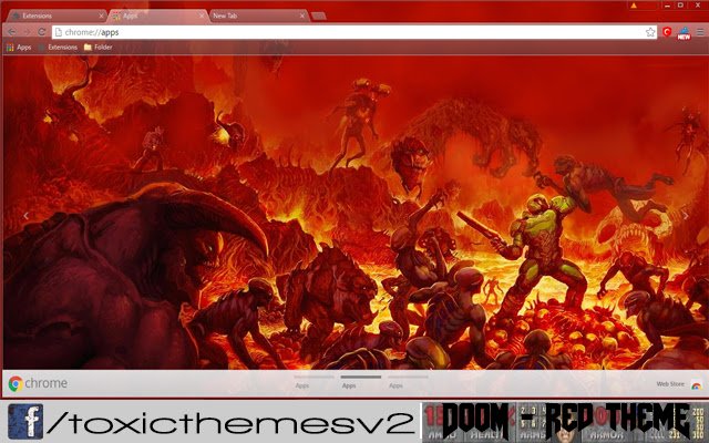 Chrome ウェブストアの oxy による Doom Red テーマは、OffiDocs Chromium online で実行されます