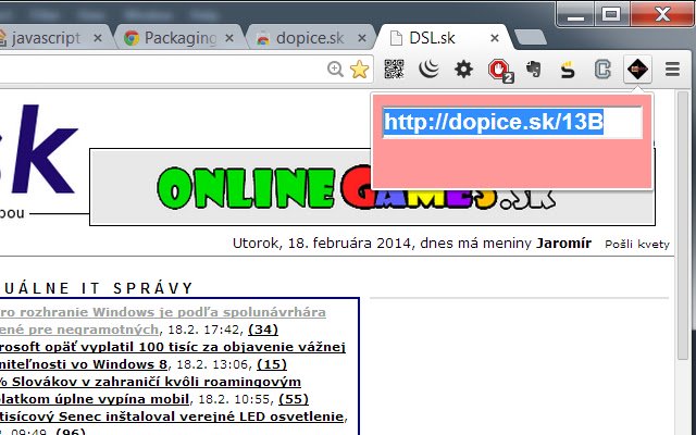 dopice.sk dal Chrome Web Store per essere eseguito con OffiDocs Chromium online