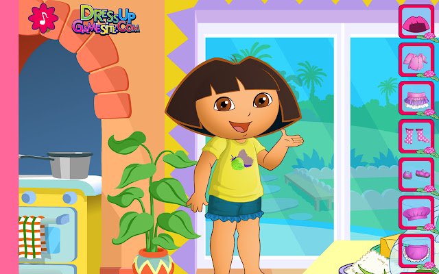Dora, a cozinheira, veste-se da loja virtual do Chrome para ser executada com o OffiDocs Chromium online