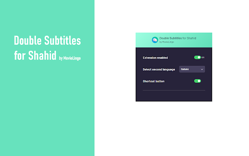 Double Subtitles for Shahid by MovieLingo  from Chrome web store to be run with OffiDocs Chromium online