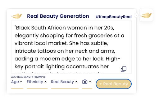 Dove Real Beauty Generation  from Chrome web store to be run with OffiDocs Chromium online