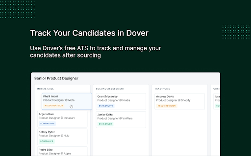 Dover Sourcing Extension  from Chrome web store to be run with OffiDocs Chromium online
