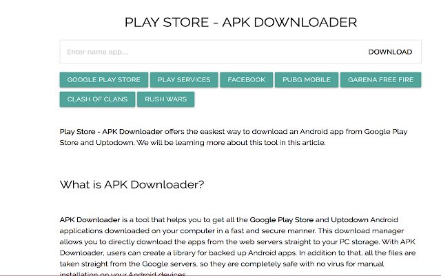 Downloader di Play Store dal Chrome Web Store da eseguire con OffiDocs Chromium online