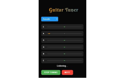 Download Guitar Tuner for Windows and MAC PC  from Chrome web store to be run with OffiDocs Chromium online