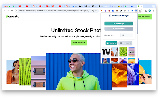Download Images  from Chrome web store to be run with OffiDocs Chromium online