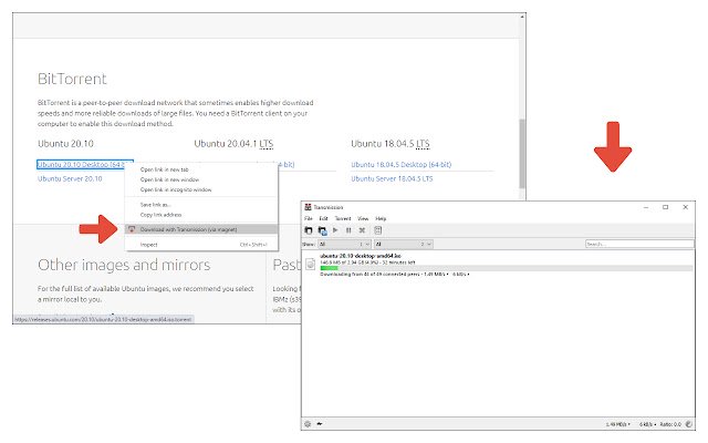 Download with Transmission  from Chrome web store to be run with OffiDocs Chromium online