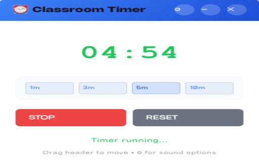 Draggable Classroom Timer  from Chrome web store to be run with OffiDocs Chromium online