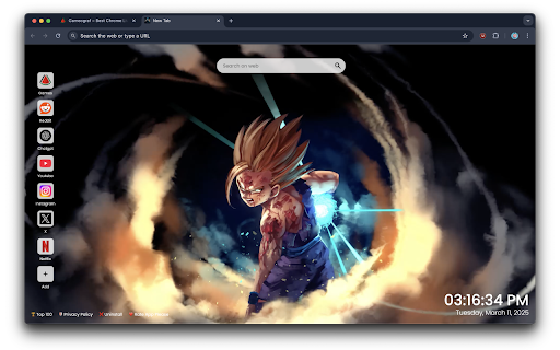 Dragon Ball Gohan’s Power Live Wallpaper  from Chrome web store to be run with OffiDocs Chromium online