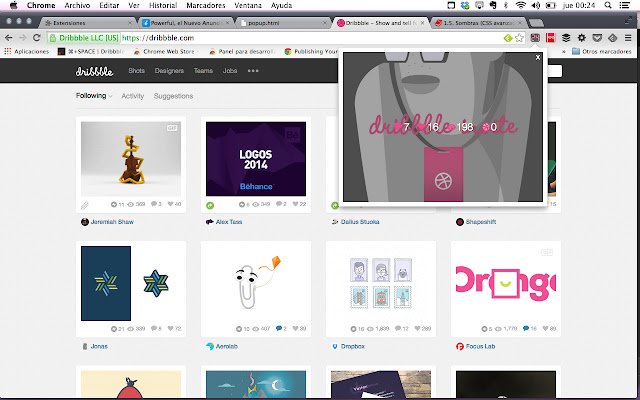 Dribbble Shotclock  from Chrome web store to be run with OffiDocs Chromium online
