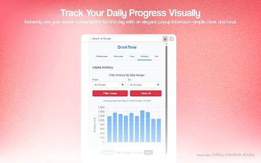 DrinkTime: Smart Water Reminder  from Chrome web store to be run with OffiDocs Chromium online