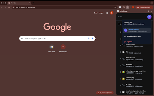 DriveFinder  from Chrome web store to be run with OffiDocs Chromium online