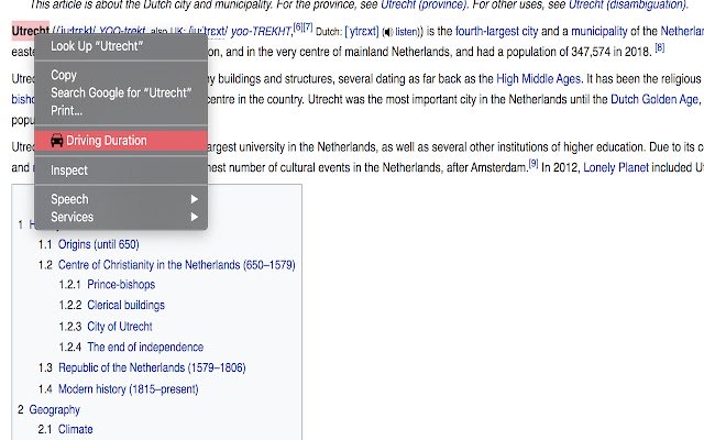Driving Duration  from Chrome web store to be run with OffiDocs Chromium online