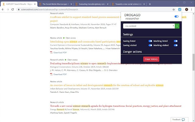 Chrome Web ストアの DROGAGO 研究者が OffiDocs Chromium オンラインで実行される