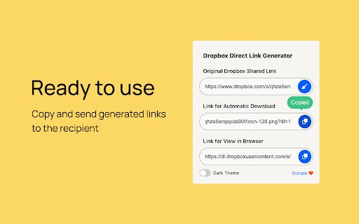 Dropbox Direct Link Generator  from Chrome web store to be run with OffiDocs Chromium online