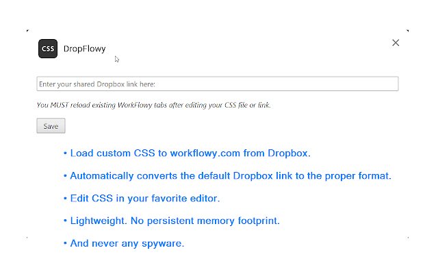 DropFlowy  from Chrome web store to be run with OffiDocs Chromium online