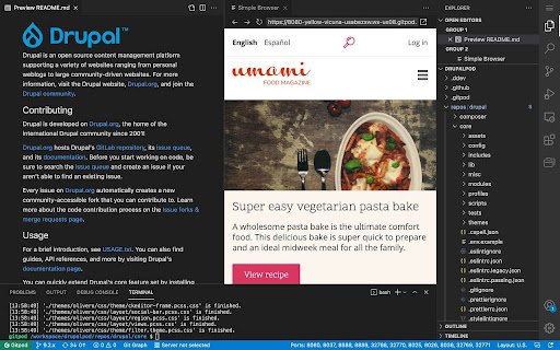 DrupalPod helper extension  from Chrome web store to be run with OffiDocs Chromium online