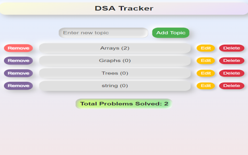 DSA Progress Tracker  from Chrome web store to be run with OffiDocs Chromium online