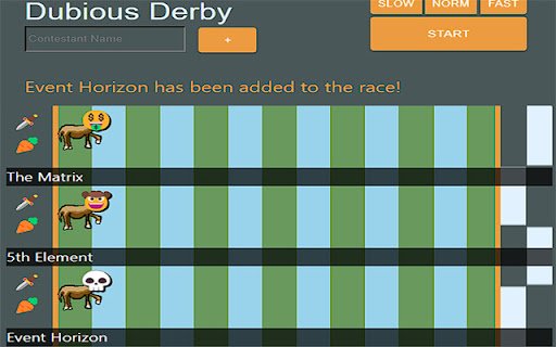 Dubious Derby  from Chrome web store to be run with OffiDocs Chromium online