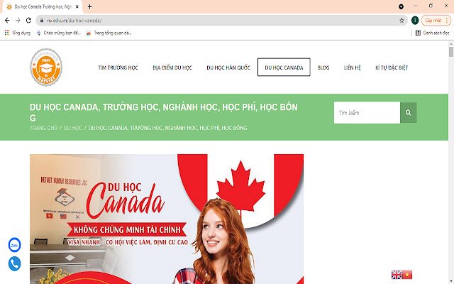 Du học canada netviet uit de Chrome-webwinkel wordt uitgevoerd met OffiDocs Chromium online