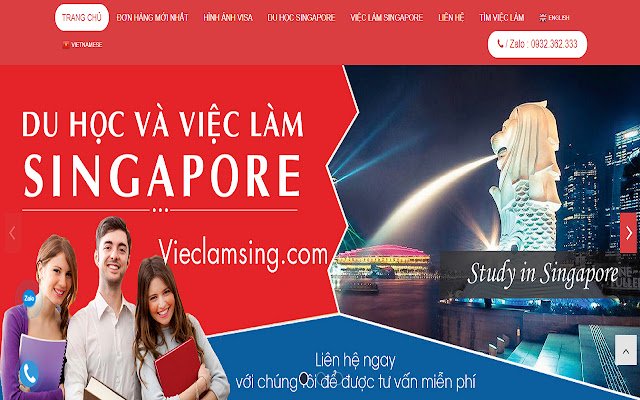 Du học singapore Vieclamsing.com dari toko web Chrome untuk dijalankan dengan OffiDocs Chromium online