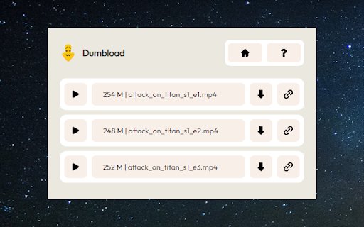 Dumbload (Free Video Downloader)  from Chrome web store to be run with OffiDocs Chromium online