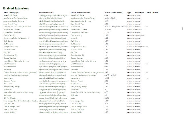 DumpExtensionInfo from Chrome web store to be run with OffiDocs Chromium online DumpExtensionInfo from Chrome web store to be run with OffiDocs Chromium online