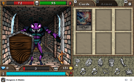 Dungeons  Blades Game Embark on a quest to recover the kings treasure!  from Chrome web store to be run with OffiDocs Chromium online