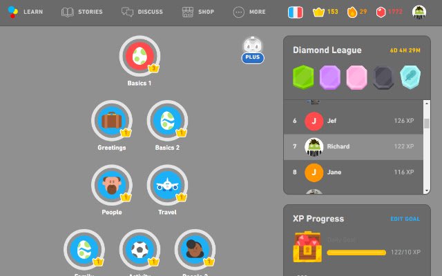 Duolingo Boost  from Chrome web store to be run with OffiDocs Chromium online