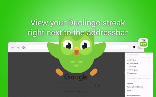Duolingo Streak  from Chrome web store to be run with OffiDocs Chromium online