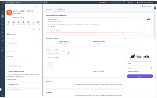 Duotalk para Hubspot  from Chrome web store to be run with OffiDocs Chromium online