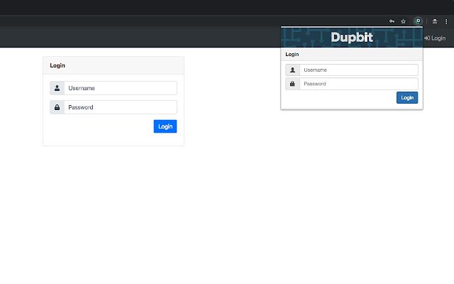 Dupbit Extension  from Chrome web store to be run with OffiDocs Chromium online
