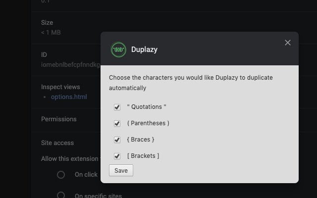 Duplazy  from Chrome web store to be run with OffiDocs Chromium online