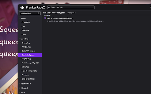Duplicate Bypass for FFZ  from Chrome web store to be run with OffiDocs Chromium online