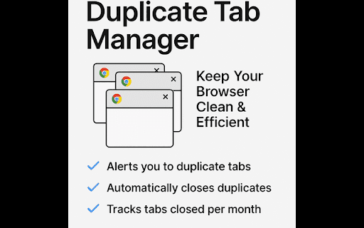 Duplicate Tab Manager  from Chrome web store to be run with OffiDocs Chromium online